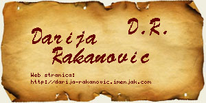 Darija Rakanović vizit kartica